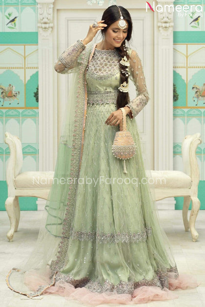 Pakistani Bridal Mint Green Lehenga ...